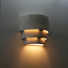 URBAN33 1170-08-CT - 9.5" Half Ziggurat Ceramic Indoor Wall light