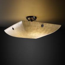 Justice Design Group CLD-9652-35-MBLK-F6-LED-5000 - 24" Semi-Flush Bowl w/ Concentric Circles Finials