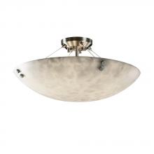 Justice Design Group CLD-9652-25-NCKL-F2-LED-5000 - 24" Semi-Flush Bowl w/ PAIR SQUARE FINIALS