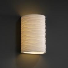 Justice Design Group PNA-1265W-WAVE-LED-1000 - Large Cylinder - Open Top & Bottom - Outdoor