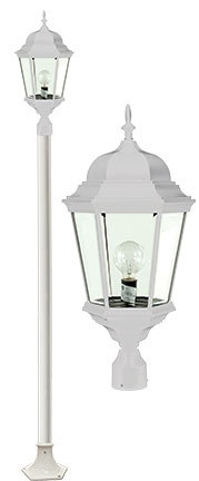 Dabmar GM2301-LED20-W - POST TOP FIX W/ CLEAR GLASS LED 20W 85-265V