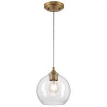 Westinghouse 6130600 - Mini Pendant Brushed Brass Finish Clear Seeded Glass