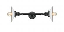 Innovations Lighting 208L-BK-G1-LED - Halophane - 2 Light - 9 inch - Matte Black - Adjustable Bath Vanity Light