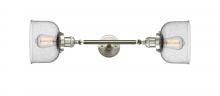 Innovations Lighting 208L-SN-G74-LED - Bell - 2 Light - 8 inch - Brushed Satin Nickel - Adjustable Bath Vanity Light