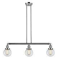 Innovations Lighting 213-PN-G202-6 - Beacon - 3 Light - 39 inch - Polished Nickel - Stem Hung - Adjustable Island Light