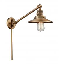 Innovations Lighting 237-BB-M4-BB-LED - Railroad - 1 Light - 8 inch - Brushed Brass -Adjustable Swing Arm
