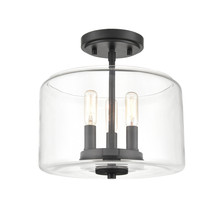 Millennium 6923-MB - Asheville 3-Light Semi-Flush Ceiling Mount Matte Black